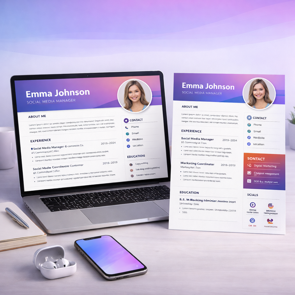 Social Media Manager Resume Template 01